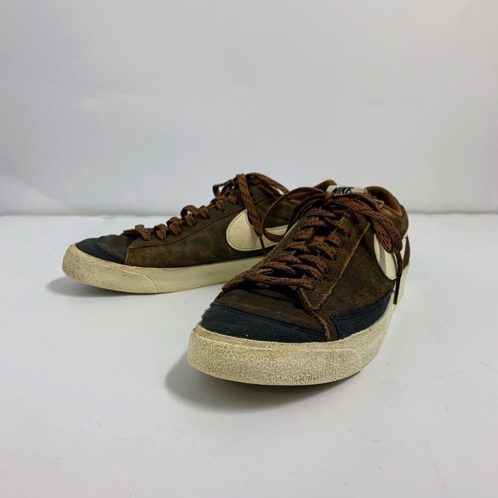 Nike Men's Blazer Low 77 Suede Premium Vintage in Pecan Lace Sneakers Size 10.5